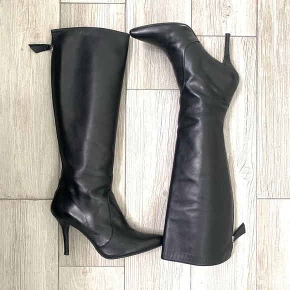 STUART WEITZMAN Black Leather High Heeled Boots - Picture 1 of 8